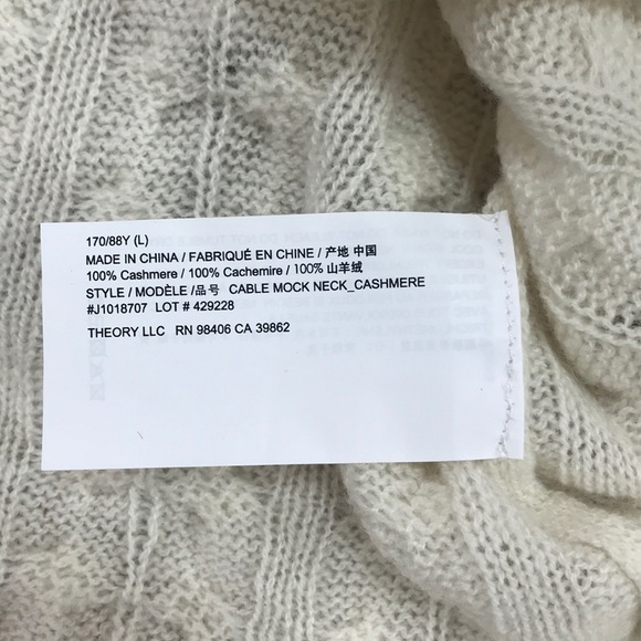 💥 Theory Mock Neck Cable Knit Cashmere Sweater - Picture 7 of 9